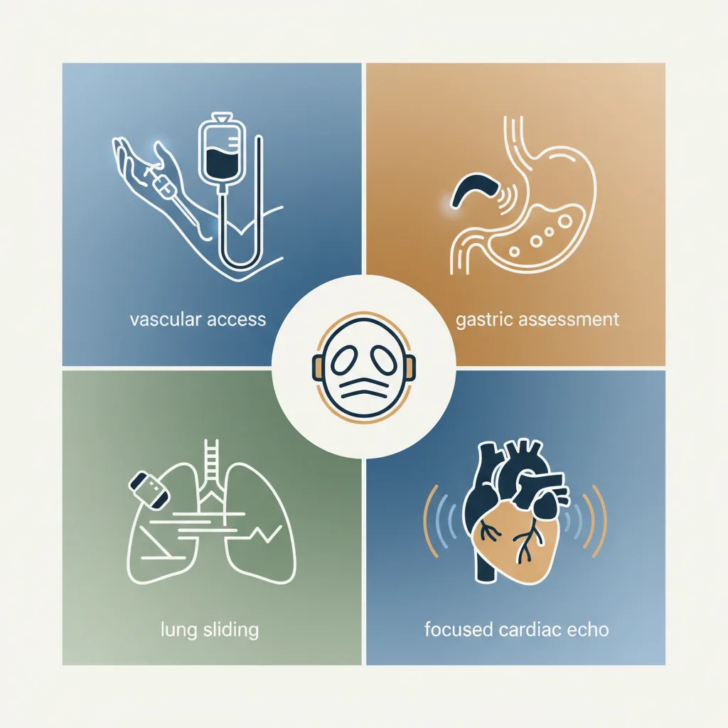 Four anaesthesia domains for handheld POCUS